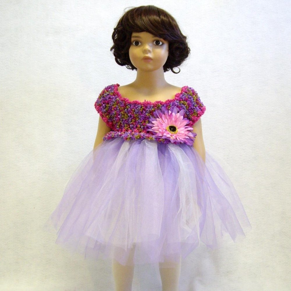 Handmade Pink & Purple Tutu Dress -1-2 Years